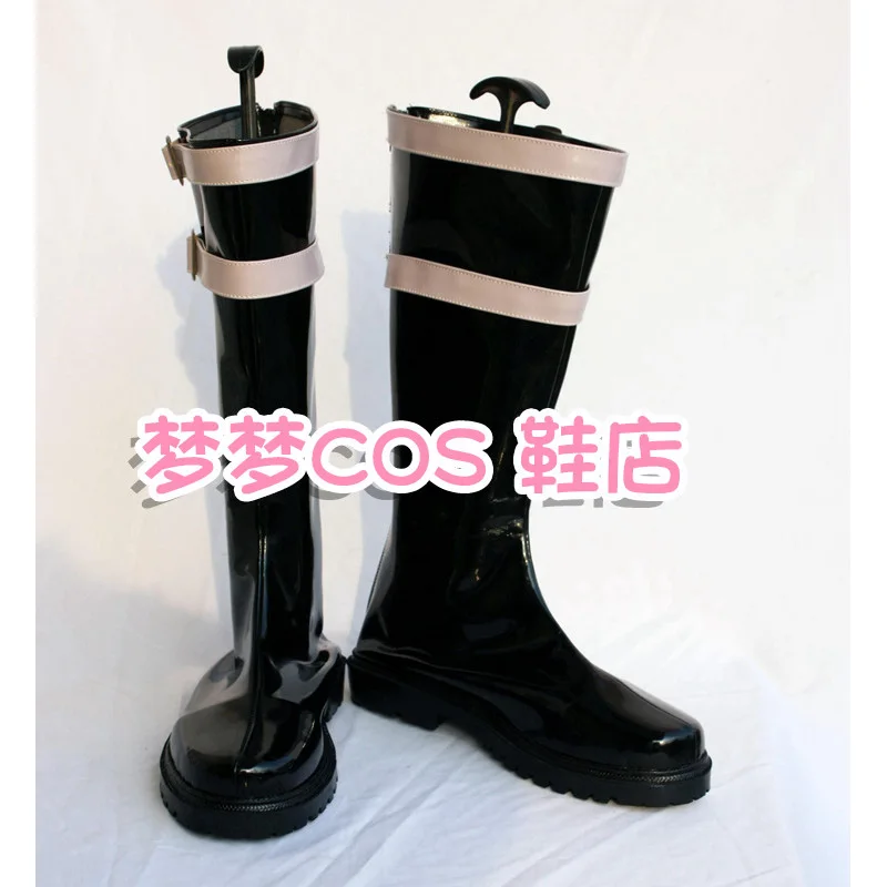 Anime Shippuden Dracule Mihawk Cosplay Shoes Black Long PU Leather Flat Sole Boots For Halloween Carnival