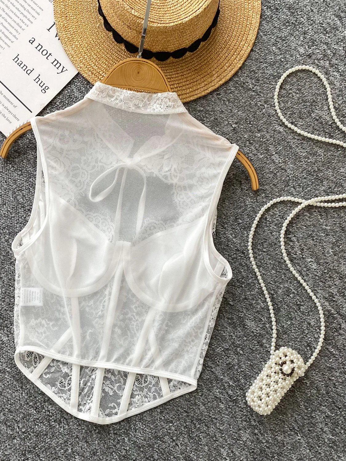 Sexy kanten crop top uitgehold gordel svel slim fit vest voor jonge vrouwen woon-werkverkeer sle normale lengte overhead sluiting