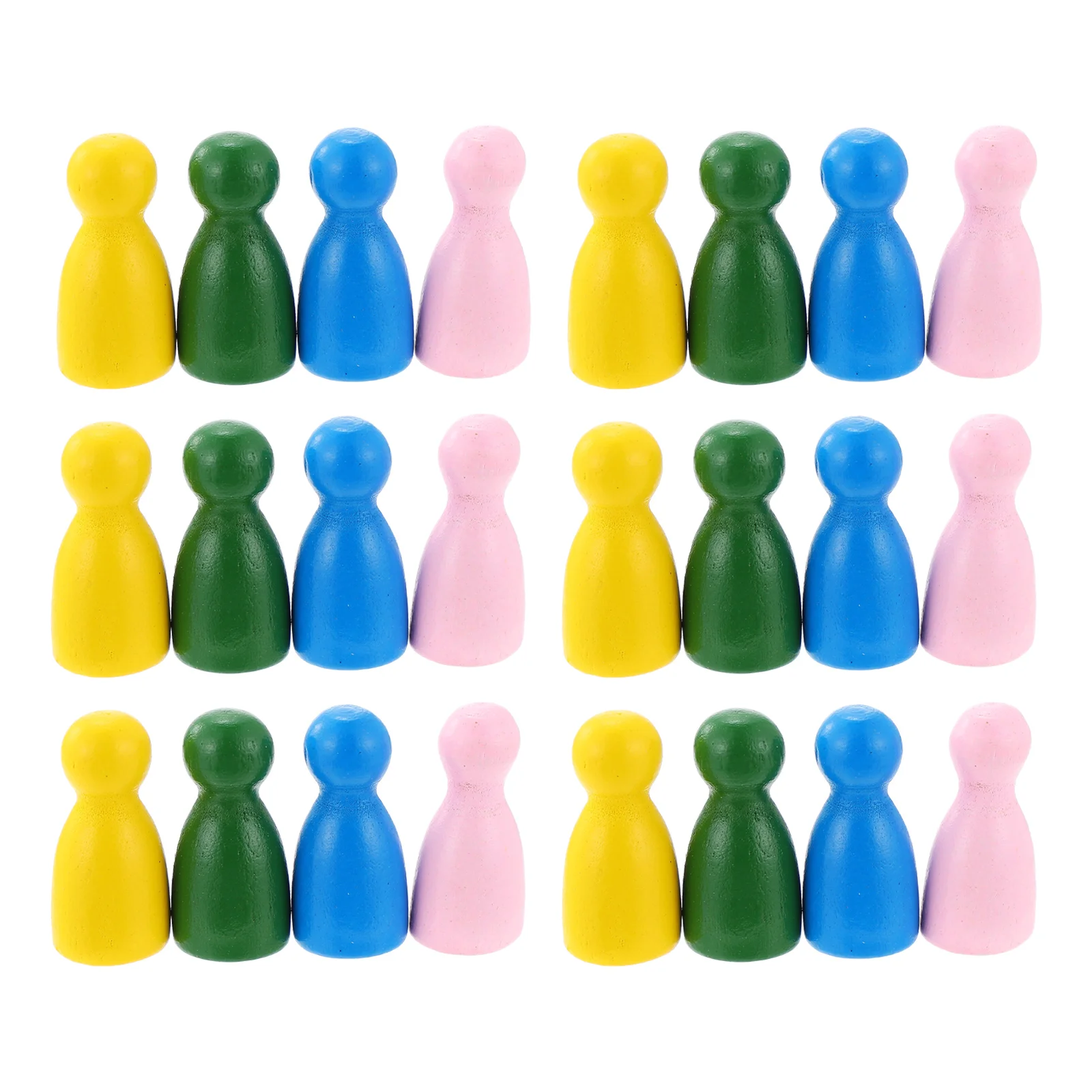 

40 Pcs Board Game Accessories Toy Flight Chess Chessman Human Shape Desktop Wooden Shaped Pawns Child Educational