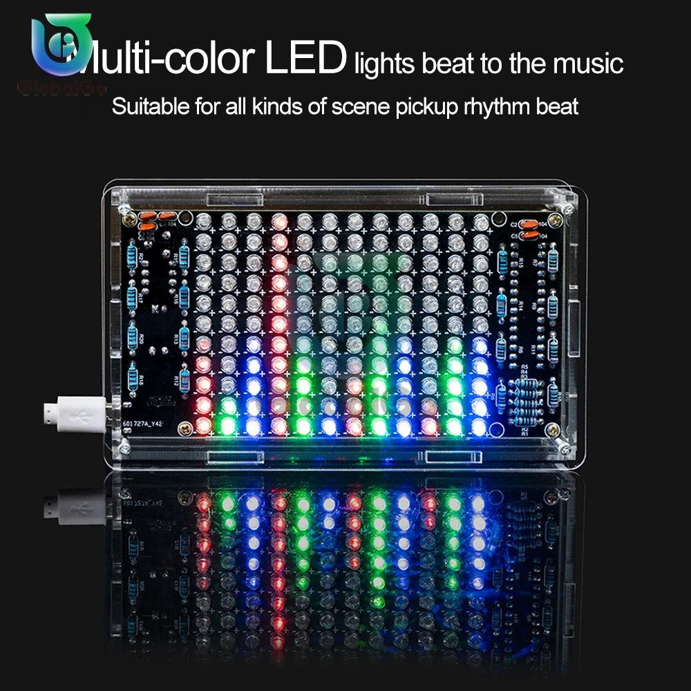 LED Music Spectrum Display Colorful Screen Loudspeaker DIY Kit for Practicing Assembling Electronic Products