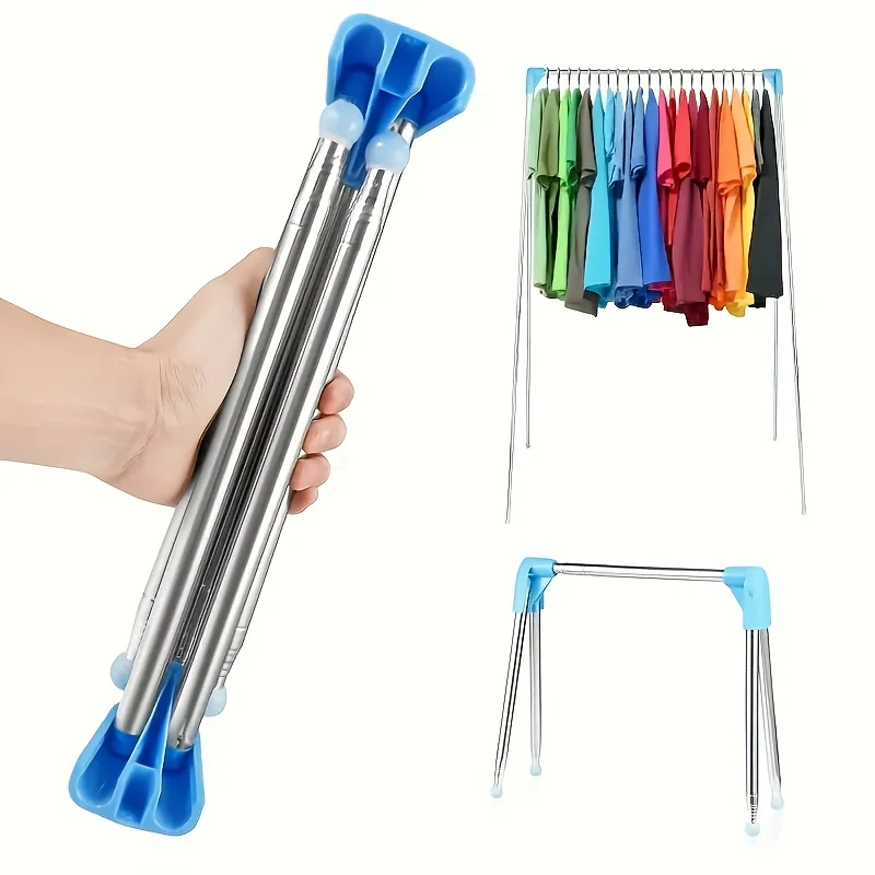 

Stainless Steel Clothes Drying Rack Retractable & Foldable, Heavy Duty Indoor/Outdoor Adjustable Laundry Hanger with Wheels