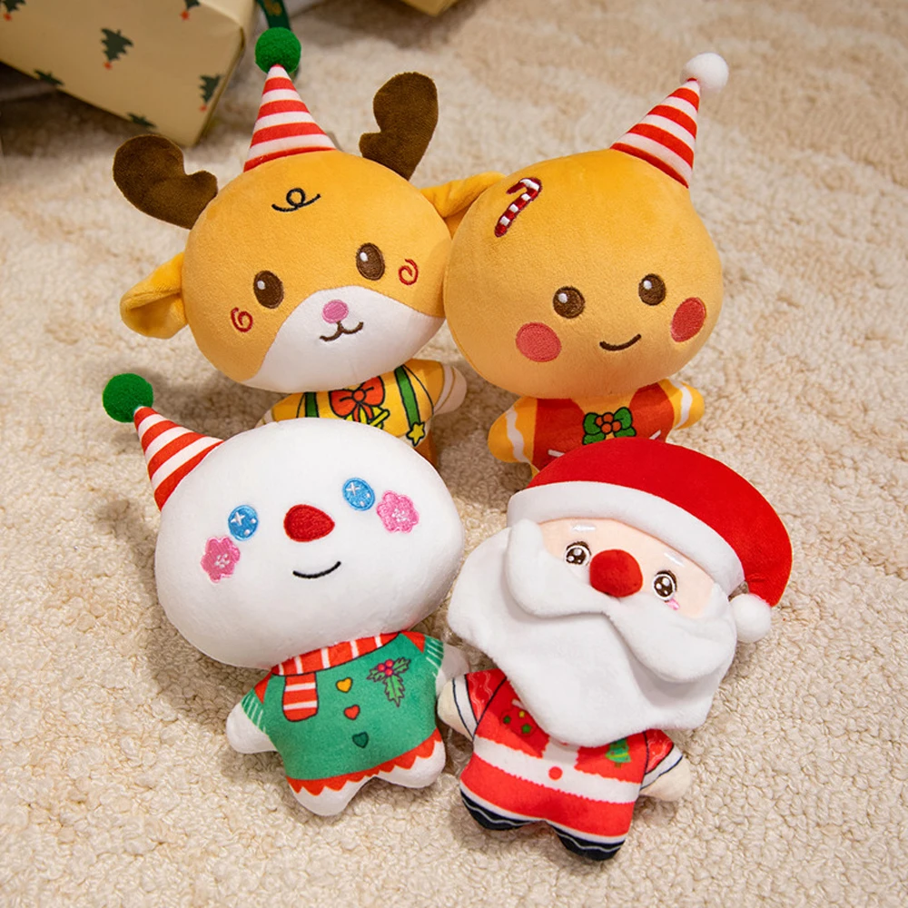 Kawaii Kerst Kerstman Kleine Knuffels Schattige Sneeuwpop Zachte Poppen Rendier Knuffeldier Plezier Peperkoek Man Plushie Geschenken
