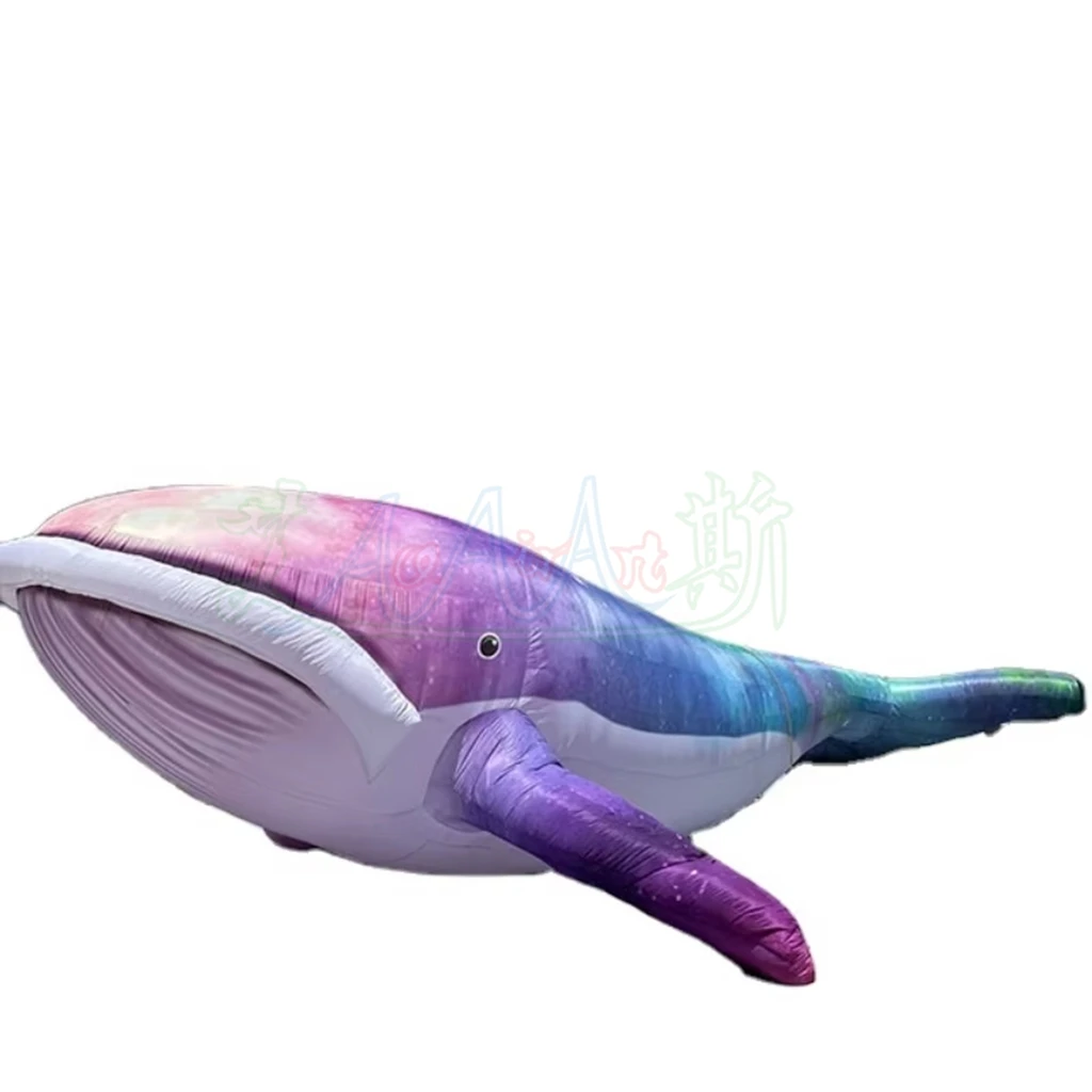 8 Meter Long Inflatable Whale Balloon Model for Party Events Air Blower Included