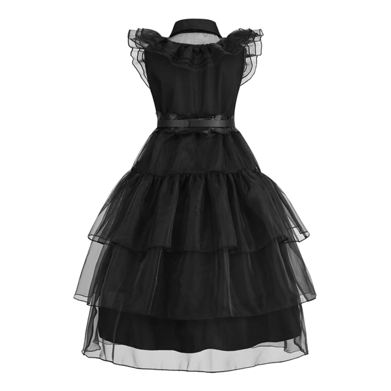 Horror Movie Wed Costume Girls Halloween Black Events Cosplay Dress Children Fashion Gothic Vestido Kids Evening Party Clothes image 5