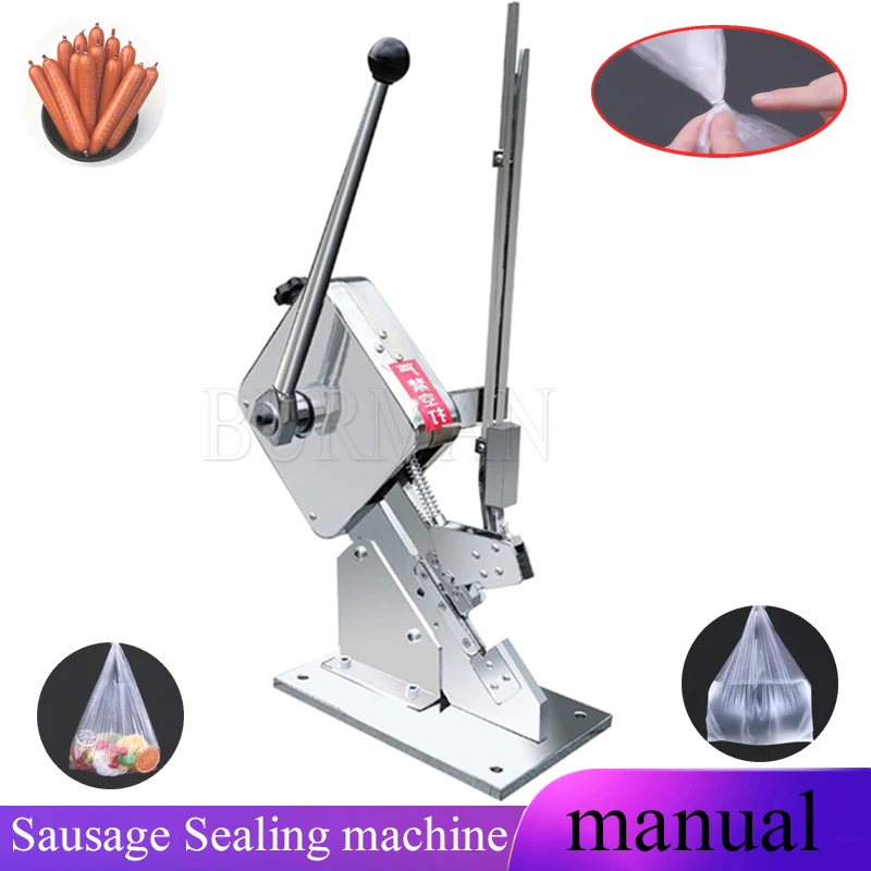 Supermarket Plastic Bag Sealer Packing Machine U Shape Sausage Clipper Manual Buckle Sealing Machine Ham Sausage Bag Packer