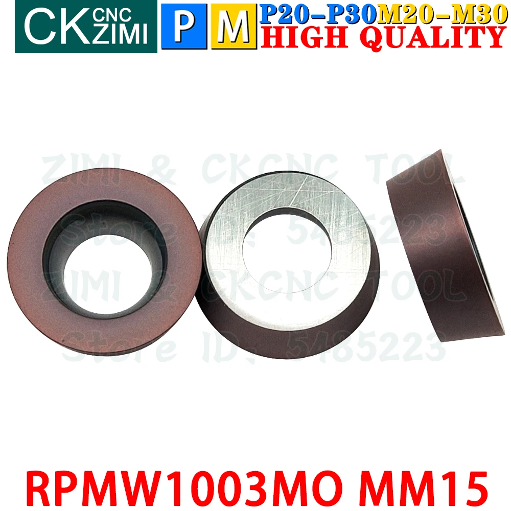 RPMW1003MO MM15 RPMW 1003 MO MM15 R5 RCMT RPMW1003 إدراج كربيد إدراج طحن الجولة طحن الوجه أدوات فهرسة أداة مخرطة معدنية باستخدام الحاسب الآلي
