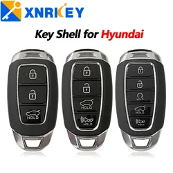 XNRKEY Smart Card Remote Key Shell 3/4/5 Button Replacement Key Shell for Hyundai Festa Elantra  New Santa Fe Car Key