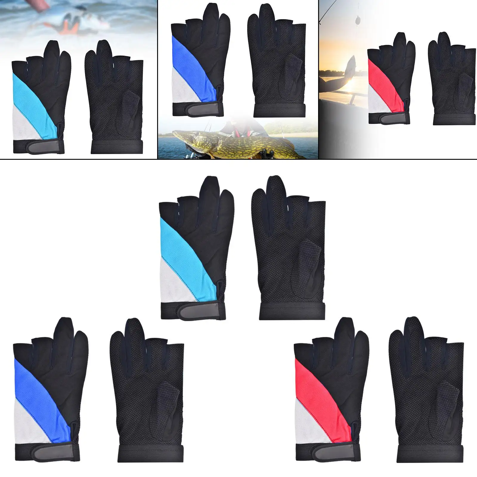 3 Cut Fingers Gloves 3 Fingerless Adult Comfortable Breathable Adjustable for