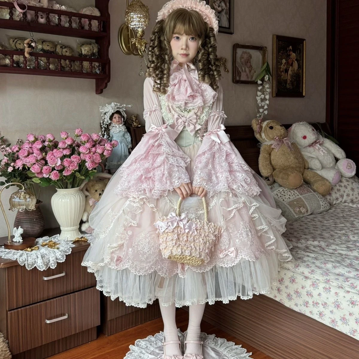 

Tearfil White Bird Set Cisas Lolita Inner irt Skirt Real Store Stoing Lace up irt Inner Wear for Otakus