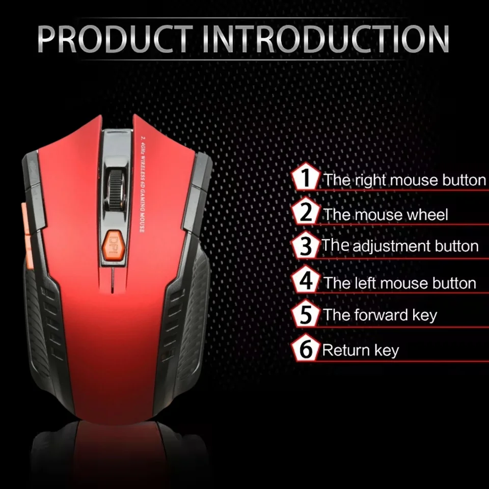 Mouse Nirkabel USB Mouse Komputer 2.4G Mouse Kantor Optik Seluler Portabel Tingkat DPI Dapat Disesuaikan untuk Notebook PC Laptop MacBook