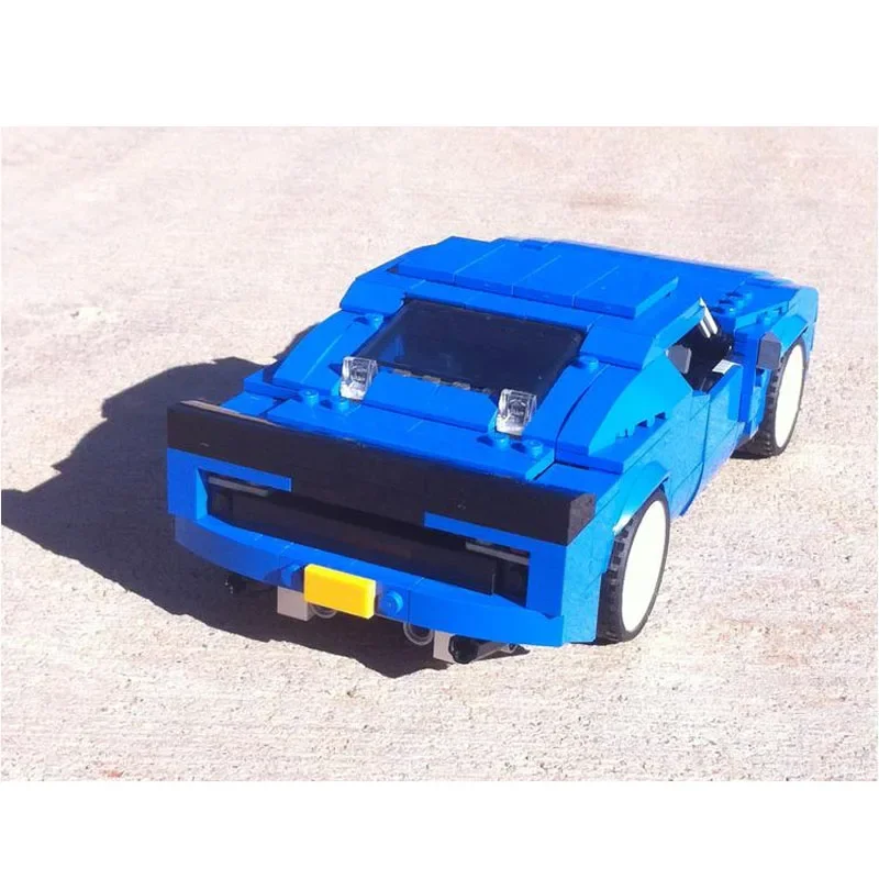 MOC-12228 Turbo Piste Voiture De dehors Assemblage D'épissage Nuit De Construction Modèle Adulte Enfants décennie s De Construction D'anniversaire Jouet Cadeau