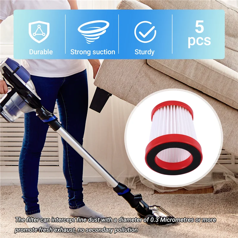 AB43-5Pcs สําหรับ Xiaomi Deerma VC01 เครื่องดูดฝุ่นมือถืออุปกรณ์เสริมกรองฝุ่นแบบพกพา