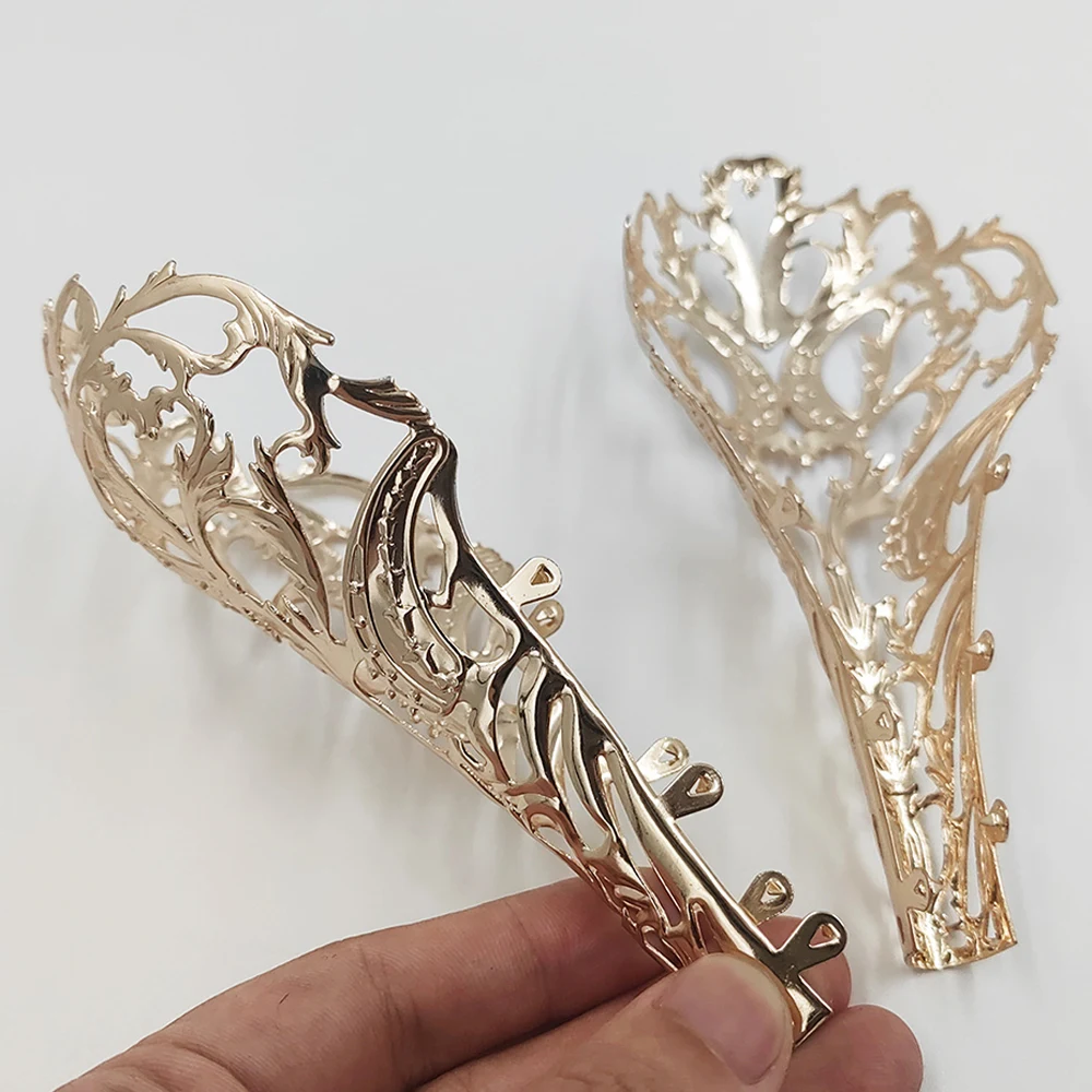 1Pair Shoes Accessories Repair Heel Covers Metal Curling Thin High-heeled Shoes Decorative Hollow Metal Pieces Chinese Retro New