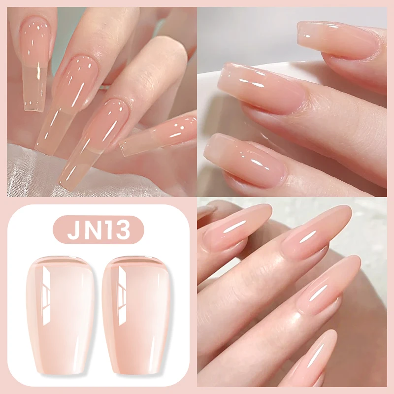 BORN PRETTY Set di 6 Smalti Gel da 10ml Rosa Trasparente Semi-Permanente Soak Off UV LED per Nail Art e Manicure