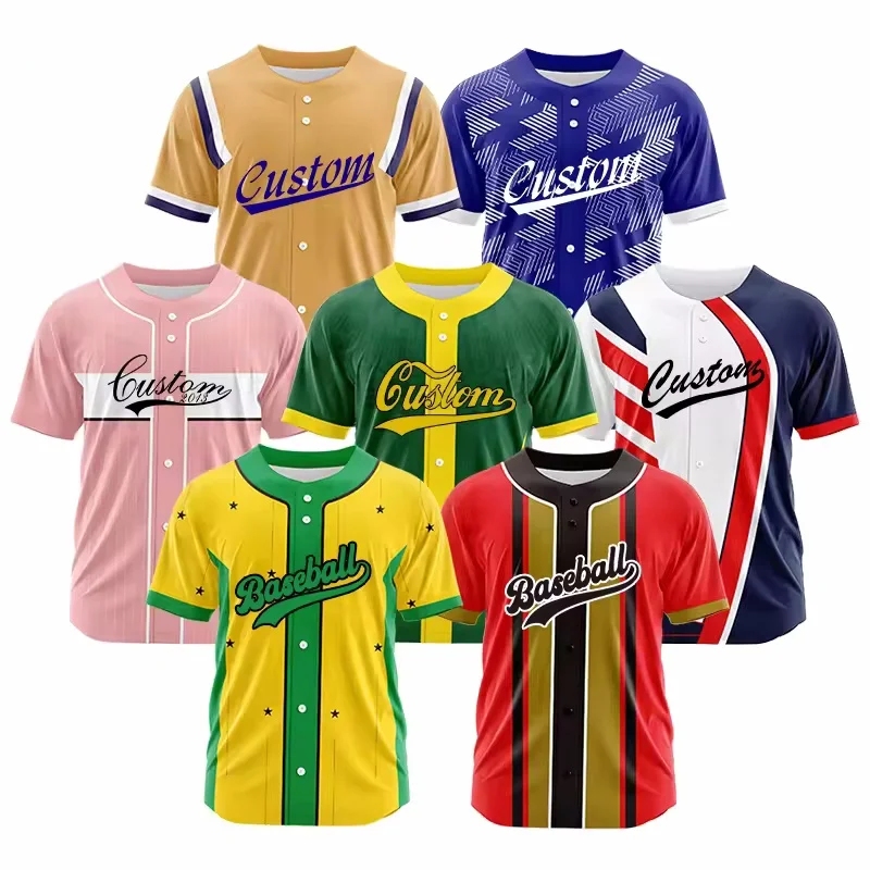 

Men's Women's Customizable Baseball Jersey T-Shirt Creative Personality Team Name Number Sportswear Top Loose Breathable Clothes