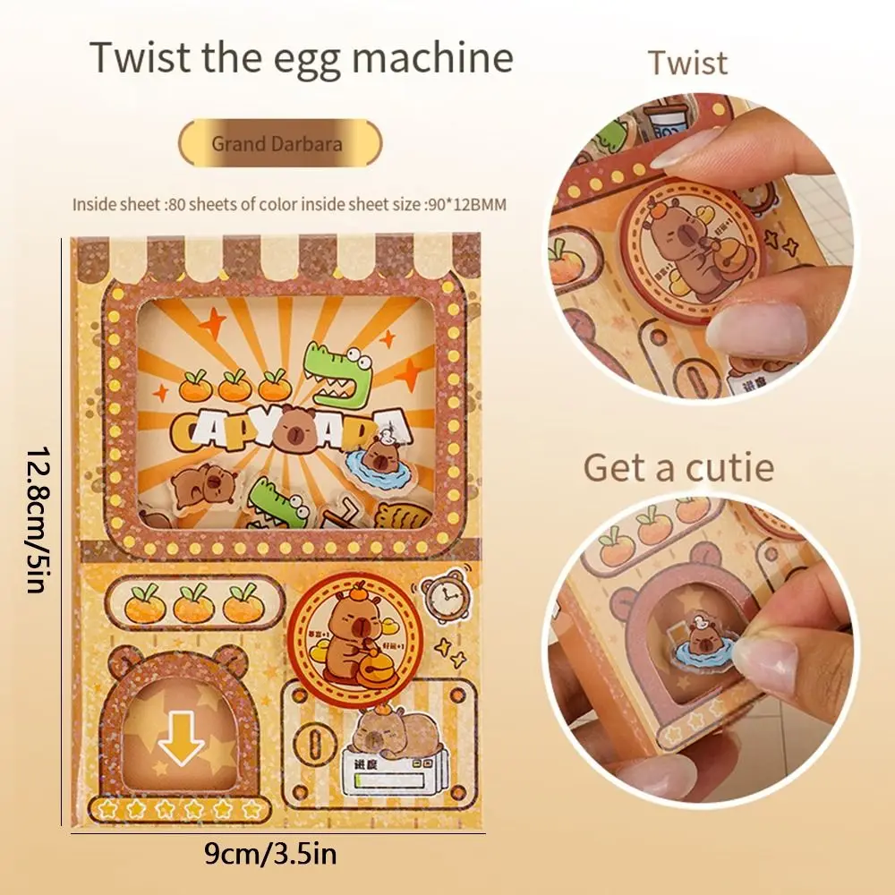 Creative Gashapon Machines Notebook Portable Egg Twisting Machine Capybara Pocket Book Hardcover Color Inner Page