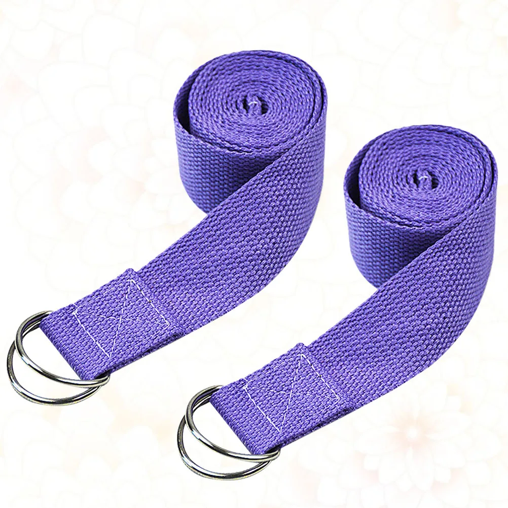 

2pcs Yoga Stretch Band Dark Purple Lightweight Durable Polyester Cotton Material For Flexibility Exercise Warm Up Fitness