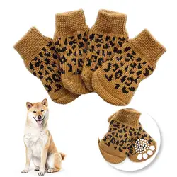 4Pcs Dog Winter Socks Warm Soft Comfortable Anti-Slip Pet Paw Protector Warmers Border Collie Greyhound Socks Corgi Warm Socks