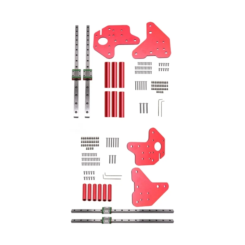 Dual Z-axis Linear Rail Guide Upgraded Kit with Fixing Plate Bracket MGN12C L Drop Shipping