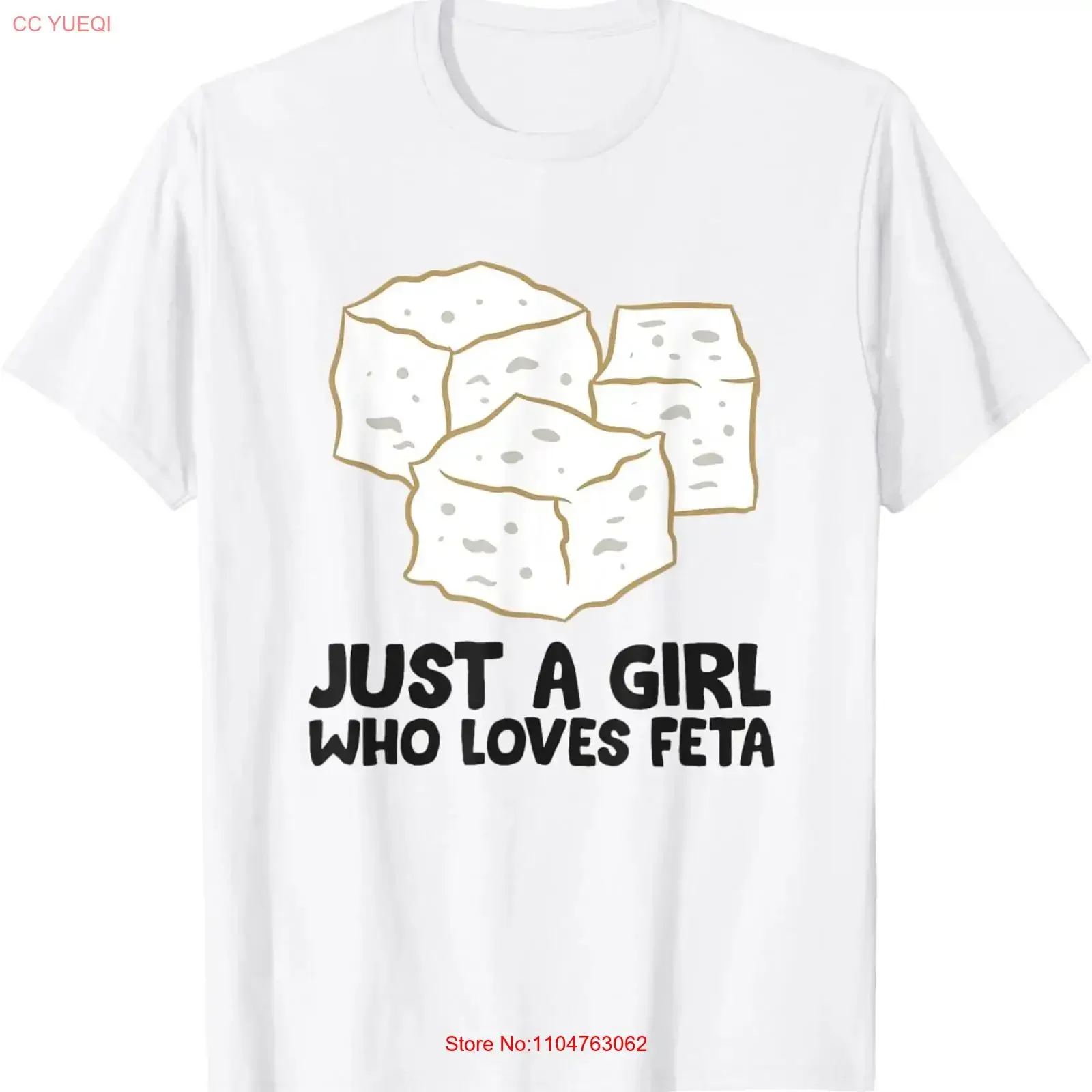 Camiseta con estampado de 'Just a Girl Who Loves Feta Cheese', estilo vintage, lavado, a la moda, cómoda, ropa de diseñador, unisex, informal, con gráfico, elegante