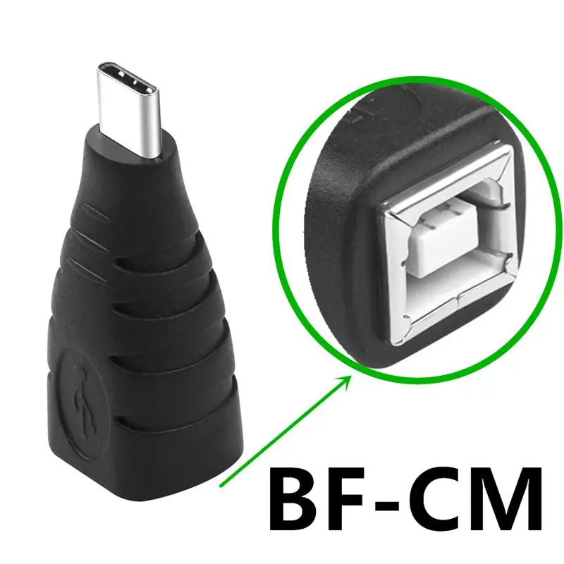 Type-C Male/Female to USB 2.0 B Female Printer Scanner Fax Machine Electronic Piano Square Port Adapter