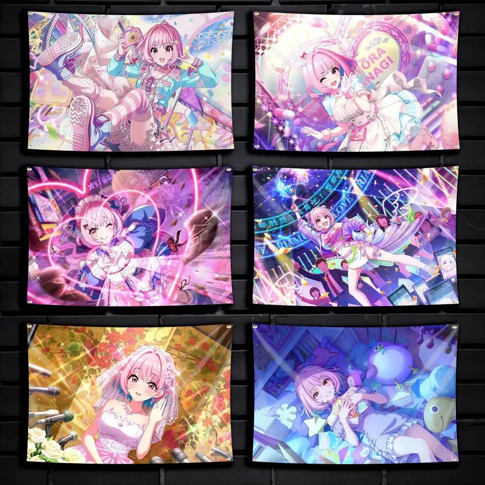 Chaotic Idol Riamu Yumemi Flag Tapestry Banner for Bedroom Living Room Outdoor Camping Custom Supported