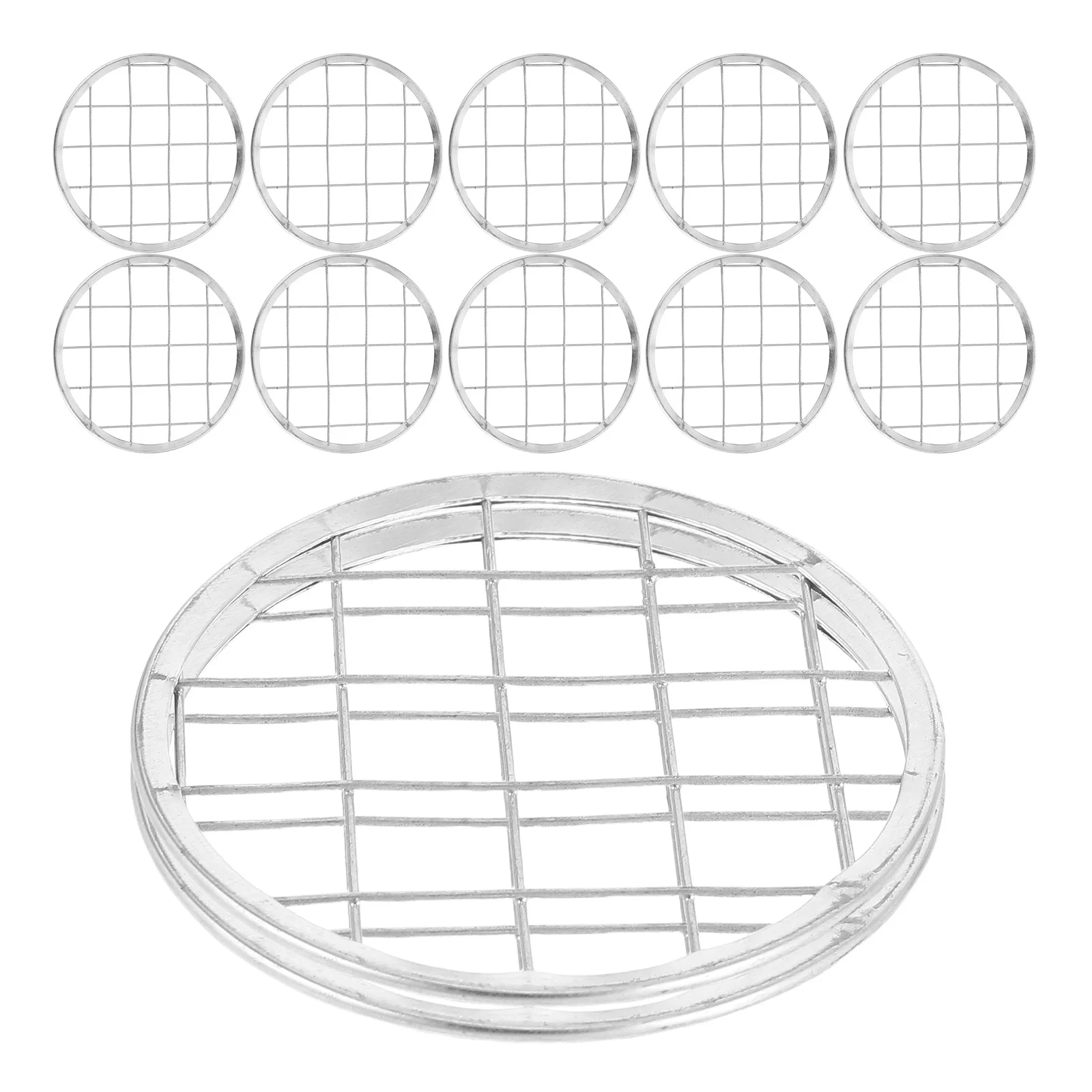 

12Pcs Flower Lid Insert Square Grid Metal Frog Lid for Jars Floral Organizer Insert for Home Office Decor