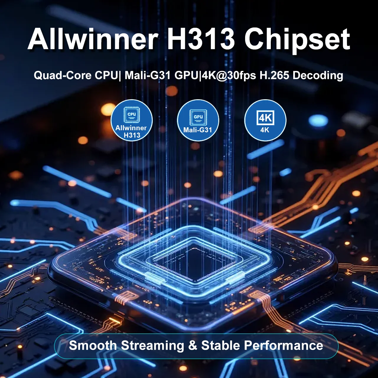 Streaming Media Set Top Box MX10‑M3 Android13 8GB 128GB Allwinner H313 Mali‑G31 GPU WiFi6 BT5.4 4K Voice Remote TV Box