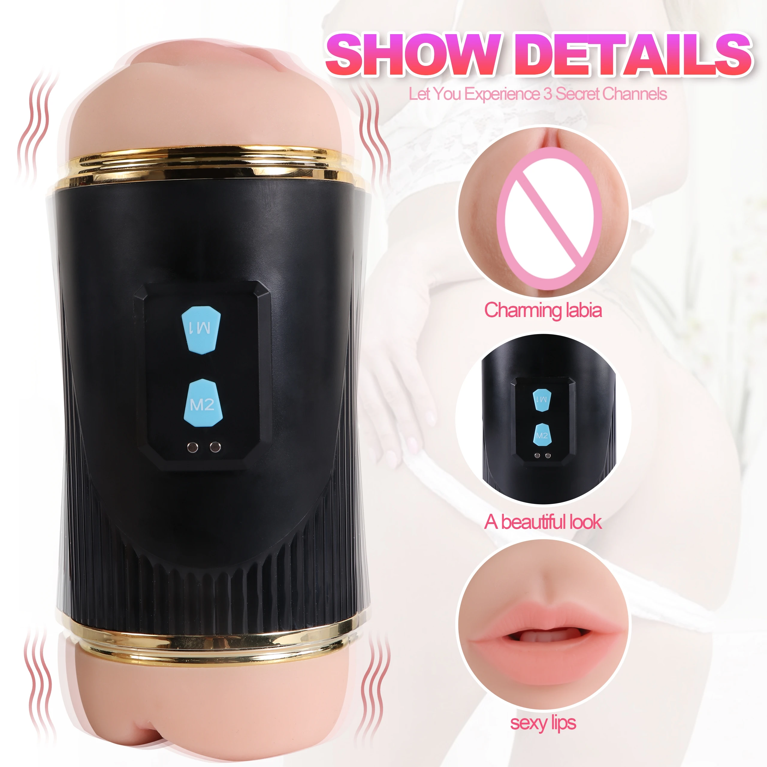 Kay Double-ended Vibrating Airplane Cups, Adult Sex Toys, Male Sex Toys