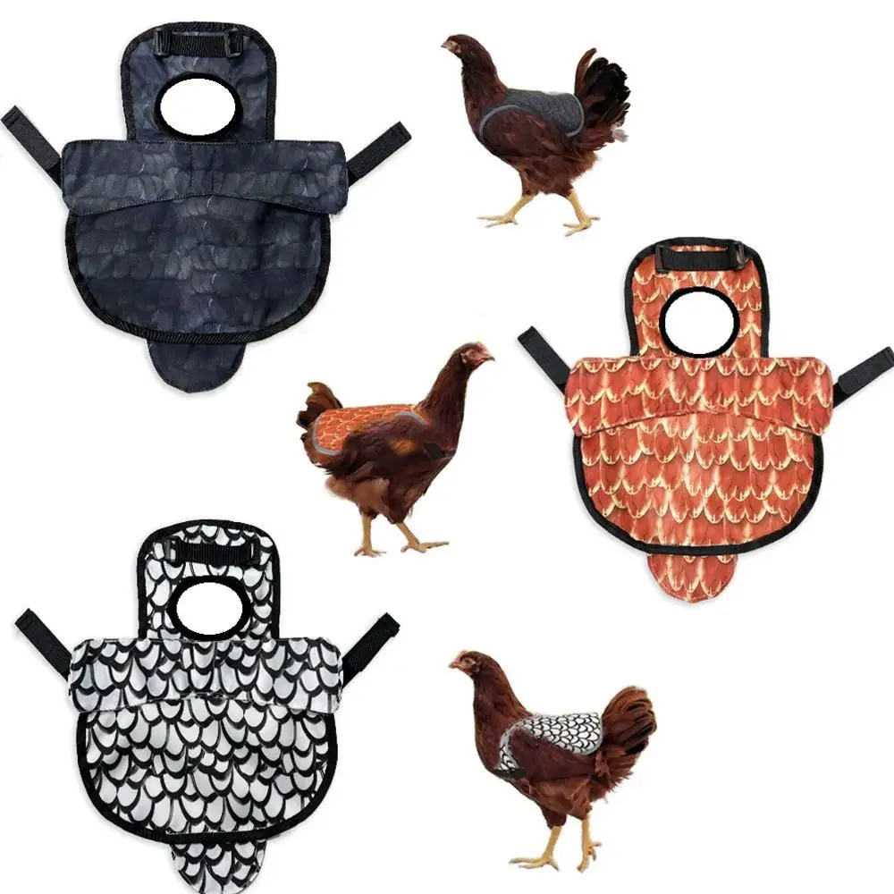 Sillín de acoplamiento para gallina y pollo, delantal de pollo, Protector trasero para gallinas con correa ajustable para Protector de espalda de aves de corral, sillín de pollo