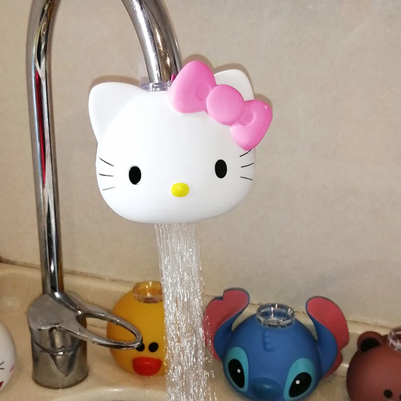 Keran Pancuran dapur Hello Kitty, keran Pancuran dapur, Filter anti cipratan, keran rumah tangga dapat diputar, hadiah barang rumah