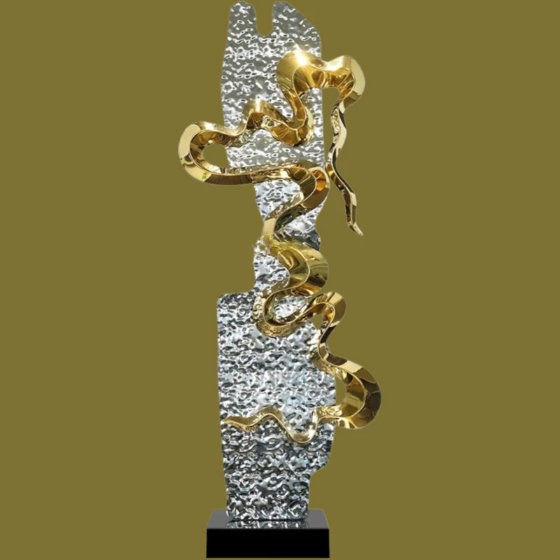 

Гостиная, большие украшения из нержавеющей стали от пола до потолка, отель, декоративное искусство, офис продаж, свет, роскошная скульптура