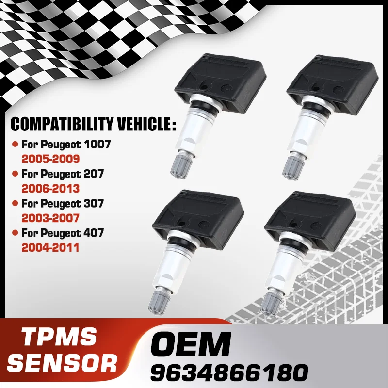 

Car Tire Pressure Monitoring System For Peugeot 1007 2005-2009 Peugeot 207 2006-2013 Peugeot 307 2003-2007 Peugeot 407 2004-2011