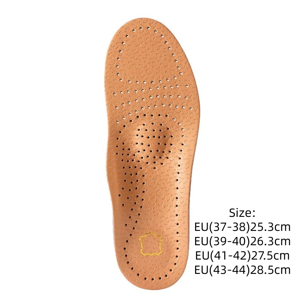 Solette di supporto per arco plantare traspiranti Solette ortopediche antiodore in pelle Assorbe il sudore Migliora i piedi piatti e le cuscinetti per scarpe per arco piegato
