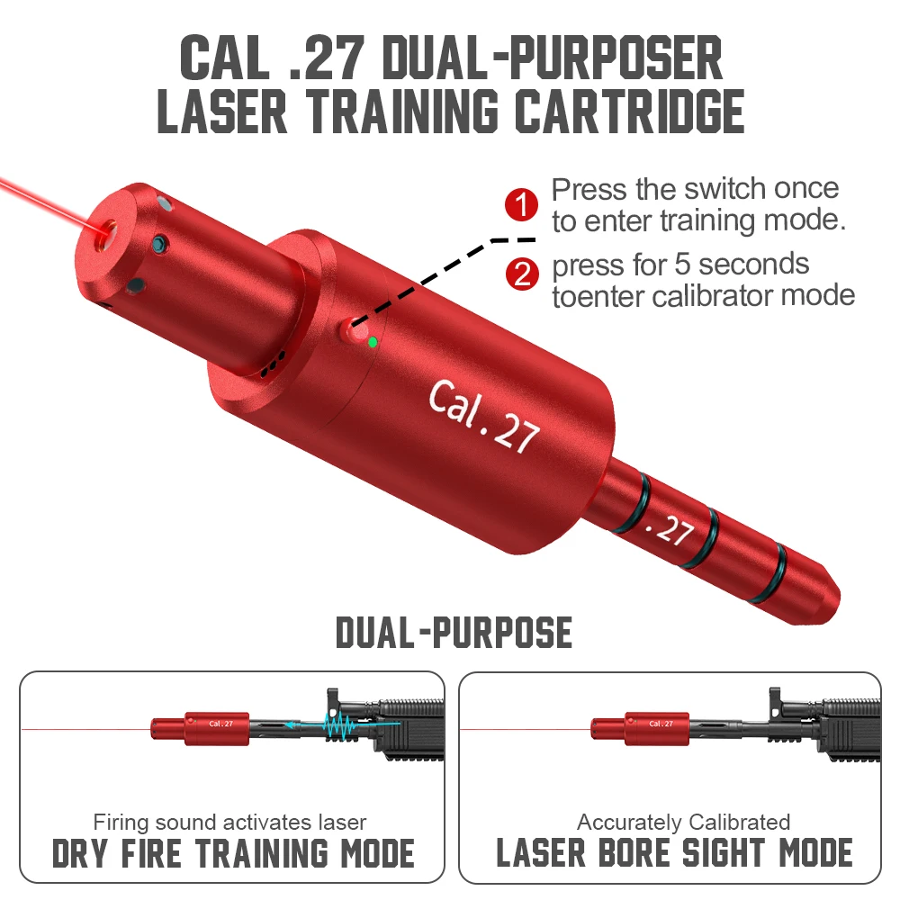 CAL.27 dual-purpose magnetic suction laser training bullet, red dot laser training bullet, dry powder laser training bullet