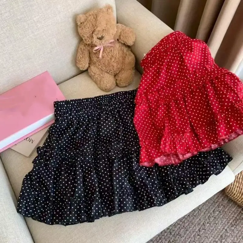 2026 High Waist Cloud Bubble Puffy Skirt Women Polka Dots Flower Bud Short Skirt