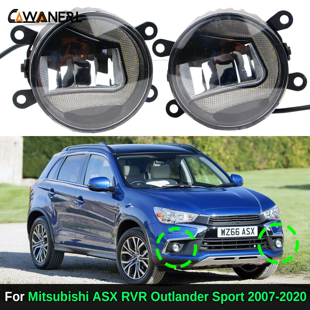 

2in1 Car Front Bumper LED Fog Light with DRL Daytime Running Lamp Function For Mitsubishi ASX RVR Outlander Sport 2007-2020