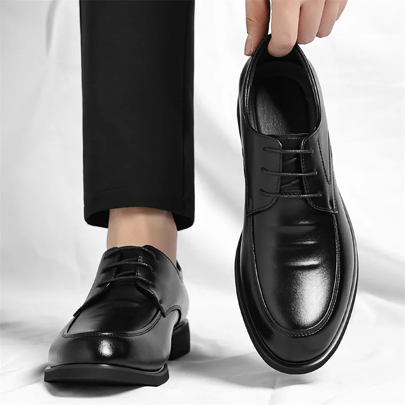 

Men's Black Leather Shoes Men's Low-cut Business Formal Casual Shoes Men's Four Seasons New Soft-soled British Suit Leather Shoe