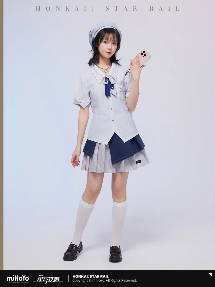 

Original Official Game Honkai Star Rail Cosplay March 7th Theme Series Short-sleeved Shirt shirt White Girl miHoYo
