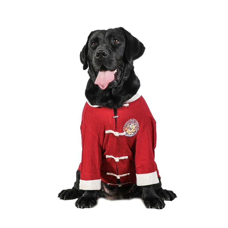

Chinese New Year Dog Clothes Tang Suit Cheongsam Corgi Husky Labrador Golden Retriever Border Collie Big Large Dog Shirt Outfit