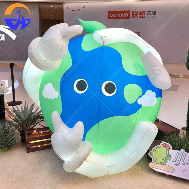 

Надувной мультяшный экологически чистый талисман земли, надувной реквизит, экологически тематический декор для торговых центров, живописных пятен и мероприятий на открытом воздухе