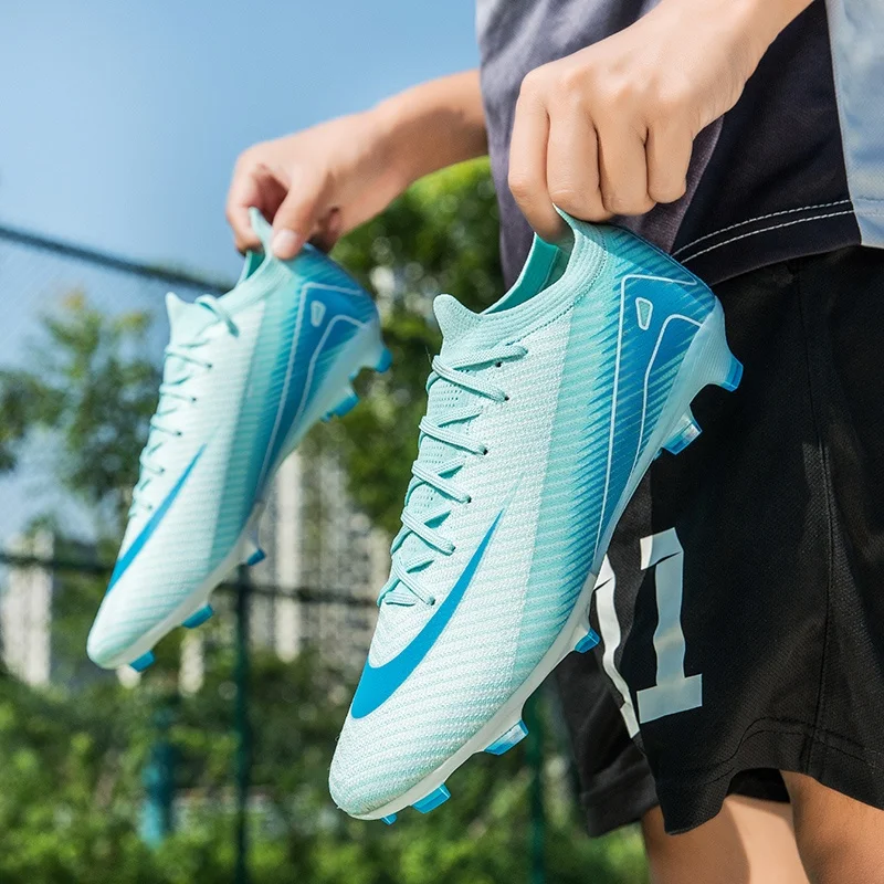 

New Men Football Boots Non Slip Training Cleats Soccer Shoes Outdoor Sport Boys Long Spikes Adult Breathable Match Comfortable
