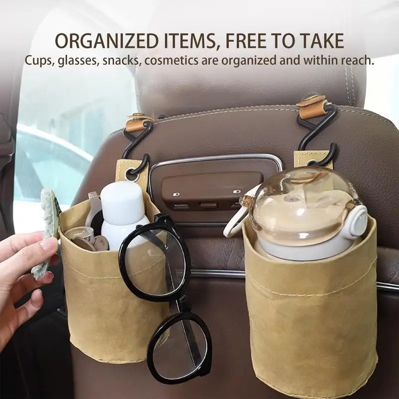 Car Hung Garbage Bin Car Waste Trash Can Holder Portable Backseat Car Umbrella Bucket Holder For RVs SUVs Cars