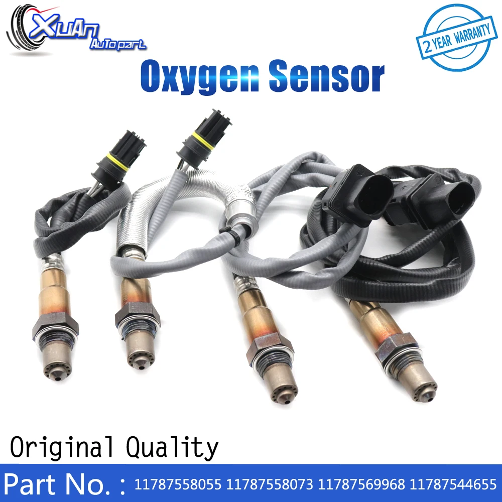 

XUAN 4pcs Front Rear Lambda Probe O2 Oxygen Sensor 11787558055 11787558073 11787569968 11787544655 for BMW E60 E61 E90 523I 530I