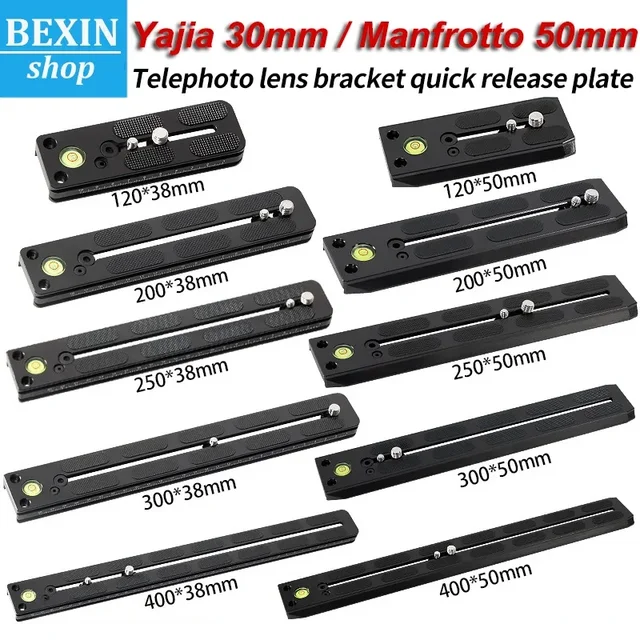 Statyw do aparatu płyta szybkiego uwalniania Yajia 38mm/Manfrotto 50mm teleobiektyw wspornik wspornika uchwyt do adaptera długiej szyny ślizgowej