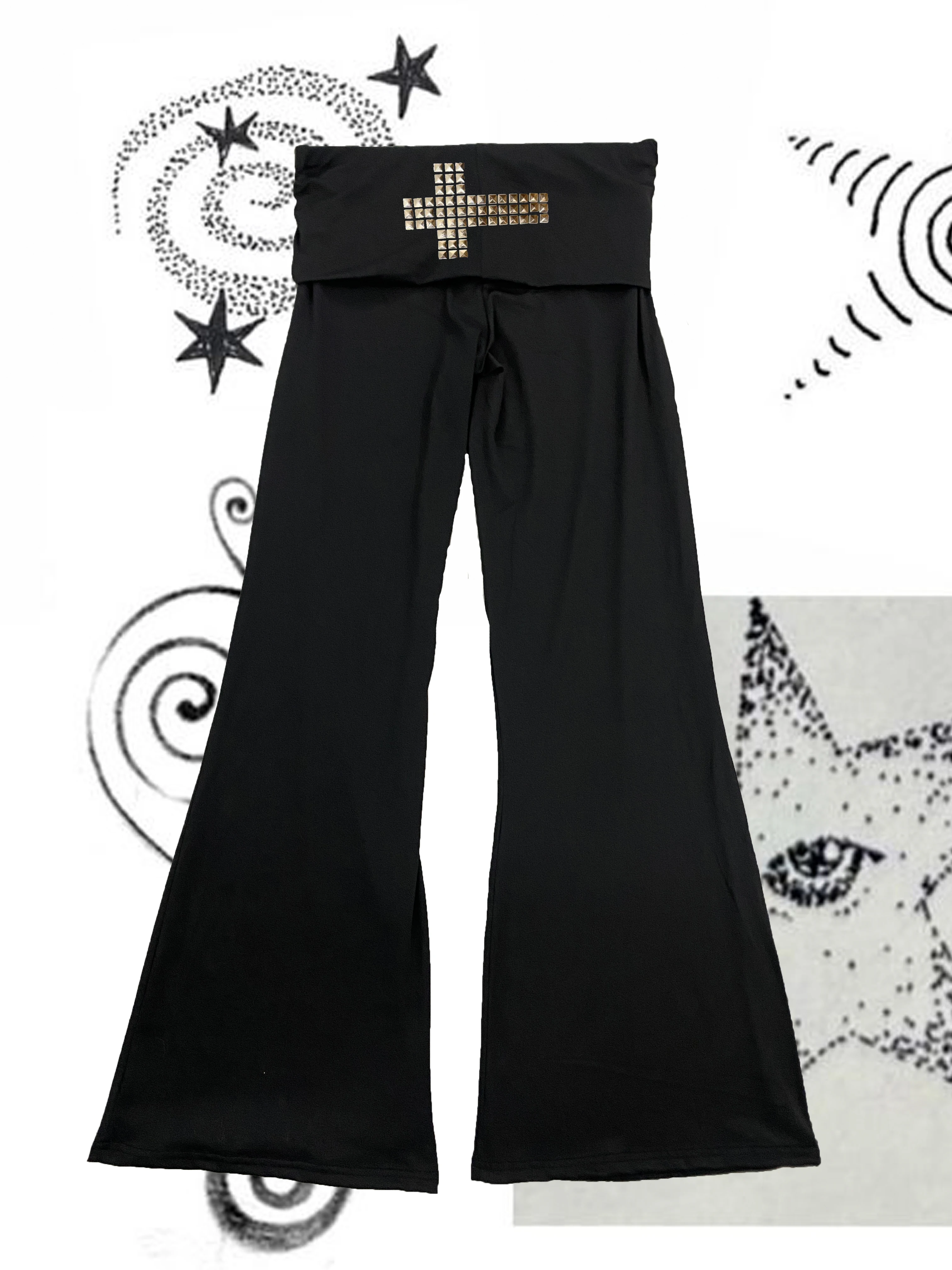 Y2K street personality street rivet cross trend versatile ins women's pants