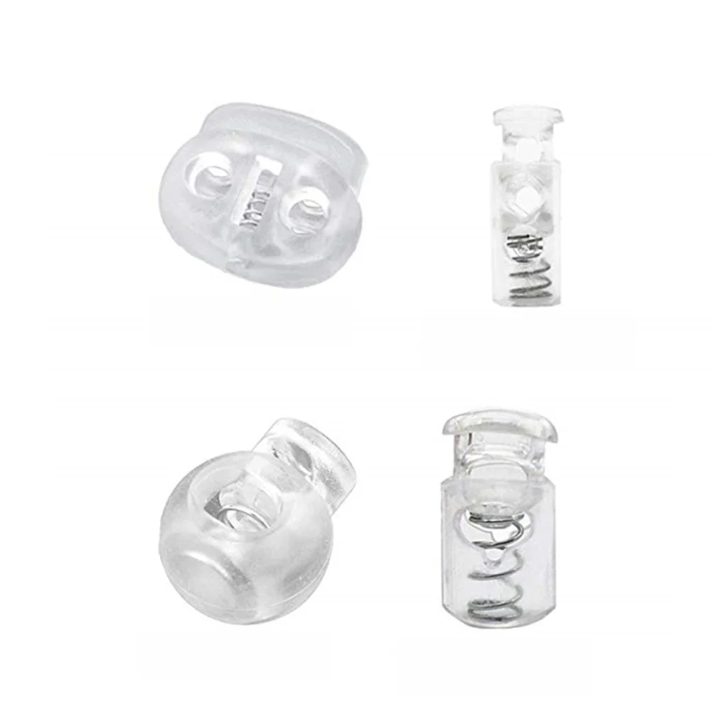 

120pcs Plastic Round Spring Loaded Cord Locks Durable Toggles for Backpack Tent Gym Bag Outdoor Camping Hiking Clothing Shoes