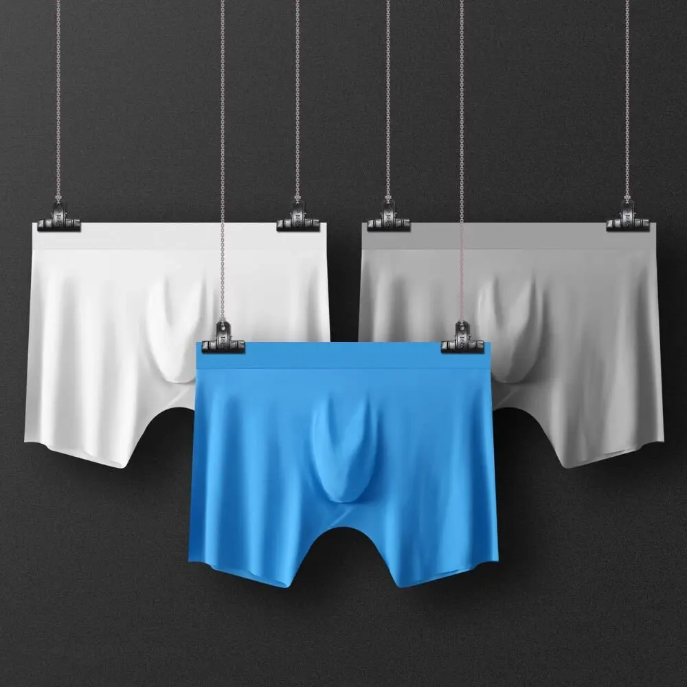 Youpin 3pcs Ice Silk Men's Underwear Boxer Briefs For Men 3D Seamless Ultra Thin Comfortable Breathable Quick-Drying Panties