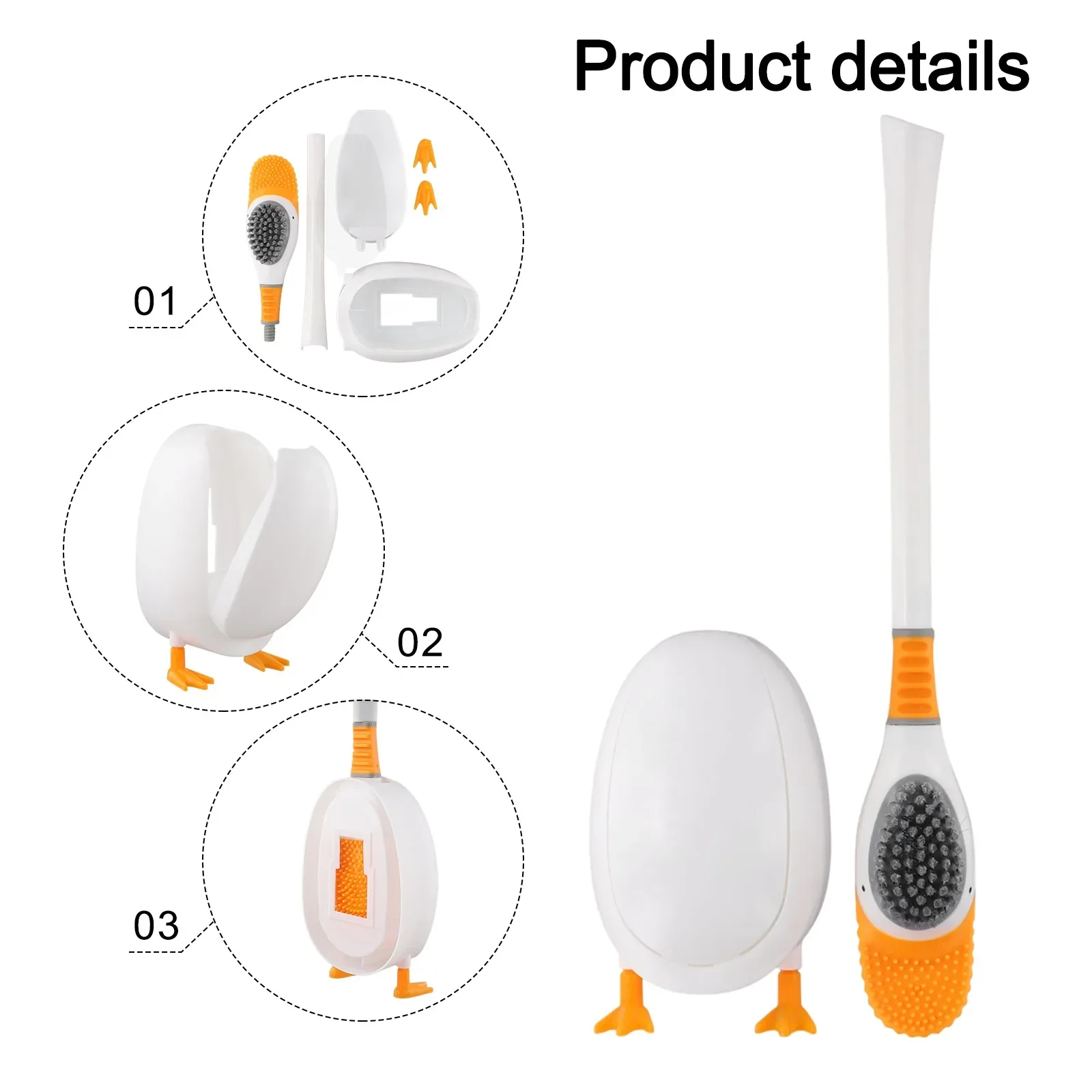 360 Deep Clean Cute Duck Toilet Brush Fun Bathroom Cleaning 42*10cm Gentle Cleaning Solution Brush For Bathrooms