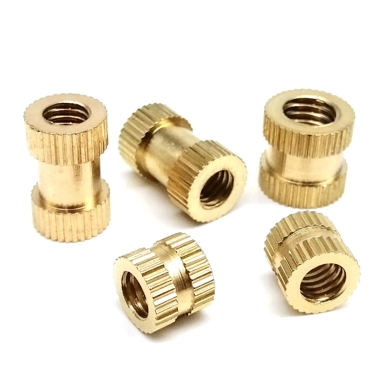 M1.6 M2 M2.5 M3 M4 M5 M6 M8 Brass Copper Thread Hot Melt Heat Injection Molding 3D Print Knurl Embedded Insert Nut Length 2-16mm